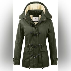 Utility Olive Green Hooded Jacket